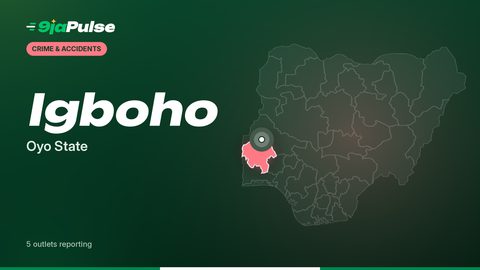 9jaPulse graphic: map of Nigeria highlighting Igboho, Oyo State