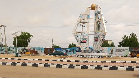 Damaturu, Nigeria – Round about in Damaturu yobe state