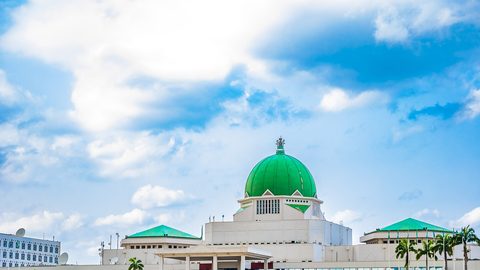 Abuja, Nigeria – The National Assembly building in Abuja, Nigeria is the highest seat of law making in the country representing