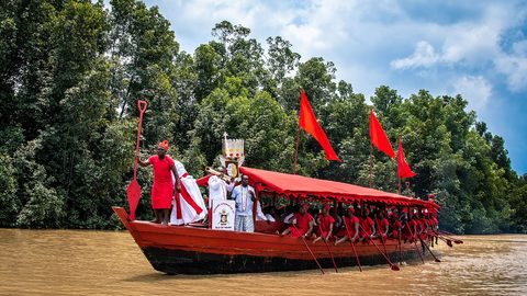 Warri, Nigeria – The Red Boat - Official transport vehicle of His Majesty the Olu of Warri